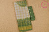 Picture of White and Mint Green Checks Tie and Dye Bandhani Cotton Saree 