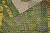 Picture of White and Mint Green Checks Tie and Dye Bandhani Cotton Saree 