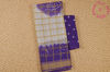 Picture of White and Violet Checks Tie and Dye Bandhani Cotton Saree 