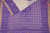 Picture of White and Violet Checks Tie and Dye Bandhani Cotton Saree 