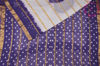 Picture of White and Dark Violet Stripes Tie and Dye Bandhani Cotton Saree 