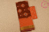 Picture of Brown and Orange Tie and Dye Ring Bandhani Cotton Saree with Zari Border