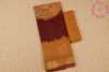 Picture of Maroon and Mustard Yellow Tie and Dye Bandhani Cotton Saree with Zari Border