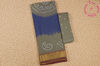 Picture of Denim Blue and Grey Tie and Dye Bandhani Cotton Saree with Zari Border