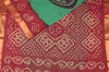 Picture of "Green, Brown and Maroon Tie and Dye Bandhani Cotton Saree with Zari Border"