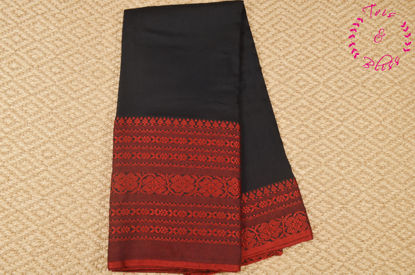 Picture of Black and Red Begumpuri Soft Handloom Cotton Saree