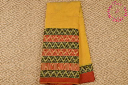 Picture of Yellow and Red Begumpuri Soft Handloom Cotton Saree