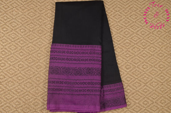 Picture of Black and Magenta Begumpuri Soft Handloom Cotton Saree