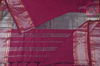 Picture of Magenta Linen Cotton Saree with Silver Zari Border