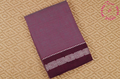 Picture of "Onion Pink, Sea Green and Maroon Plain Handloom Cotton Saree with Thread Border"