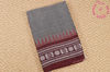 Picture of Grey and Maroon Plain Handloom Cotton Saree with Temple Border