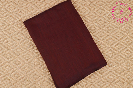 Picture of Maroon Plain Soft Handloom Cotton Saree