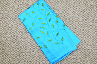 Picture of Sky Blue Allover Embroidery Work Katan Silk Saree